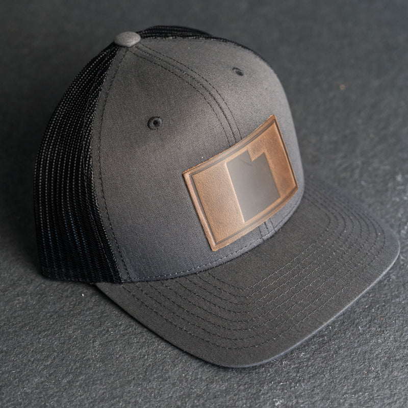 Leather Patch Trucker Style Hat - Utah Stamp