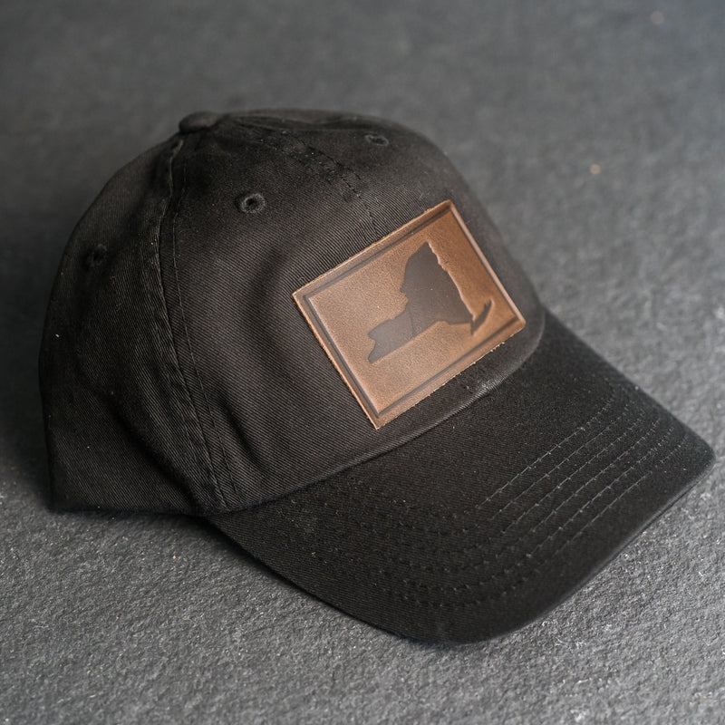 Leather Patch Unstructured Style Hat - New York Stamp