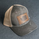 Leather Patch Ponytail Style Hat - Washington Stamp