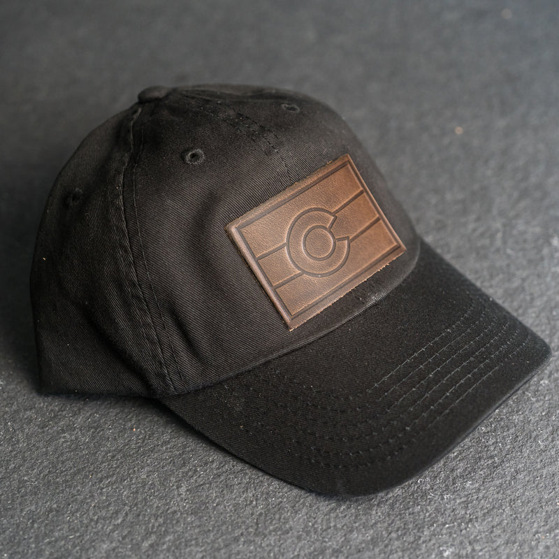 Leather Patch Unstructured Style Hat - Colorado Flag Stamp