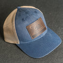 Leather Patch Ponytail Style Hat - California Flag Stamp