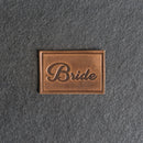 Bride & Groom Leather Patches with Optional Hook and Loop Fastener - Cursive Font