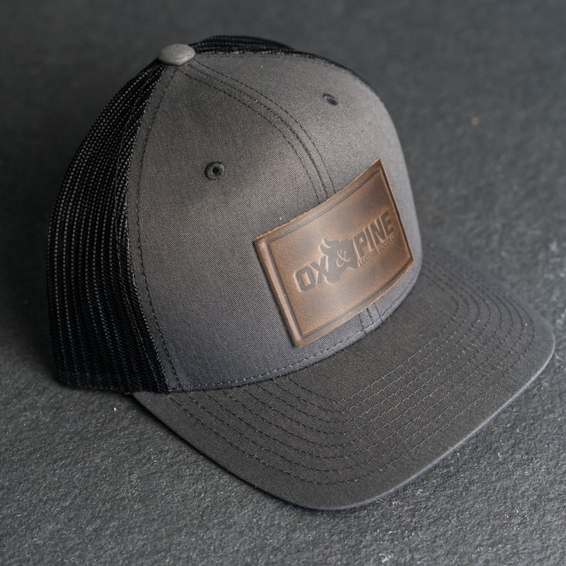 Fox & Seeker Distilled Goods Trucker Hat with Leather Patch