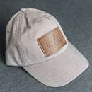 Your Logo on a Leather Patch Unstructured Style Hat
