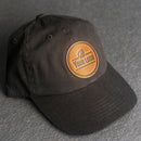 Your Logo on a Leather Patch Unstructured Style Hat - Circle Patch