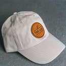 Your Logo on a Leather Patch Unstructured Style Hat - Circle Patch