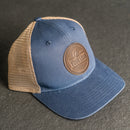 Your Logo on a Leather Patch Ponytail Style Hat - Circle Patch