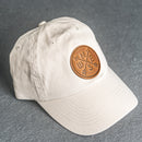 Leather Patch Unstructured Style Hat - Compass Rose Stamp