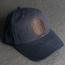 Leather Patch Unstructured Style Hat - Compass Rose Stamp