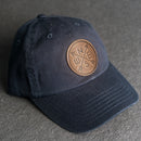 Leather Patch Unstructured Style Hat - Compass Rose Stamp
