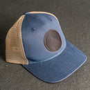 Leather Patch Ponytail Style Hat - Wolf Stamp