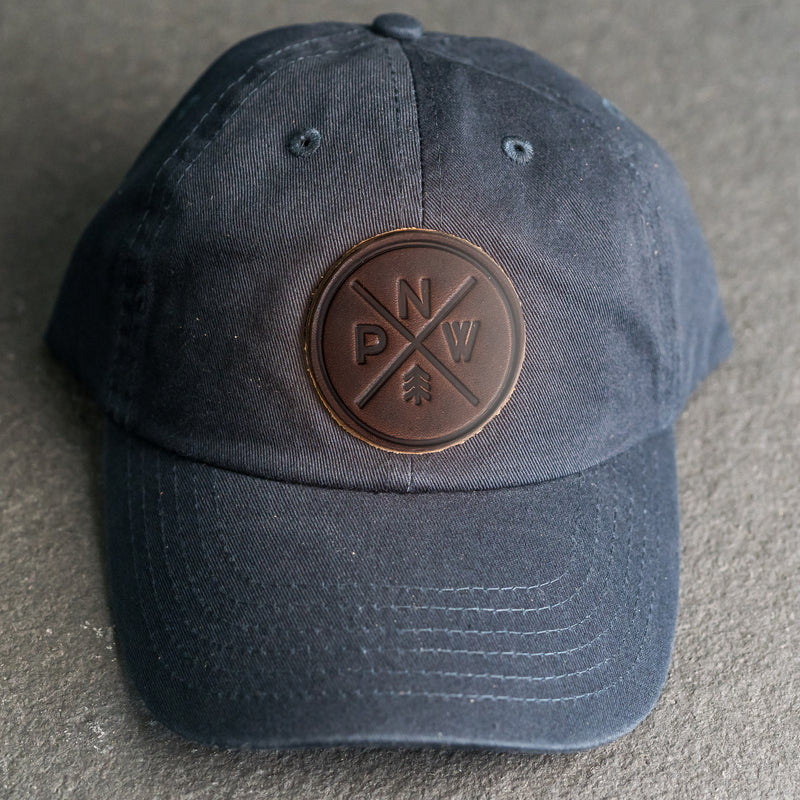 Leather Patch Unstructured Style Hat - PNW Stamp