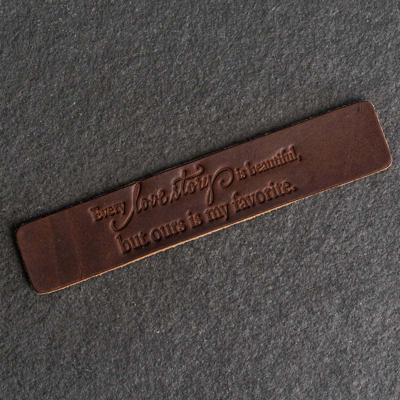 Love Story Quote - Leather Bookmark