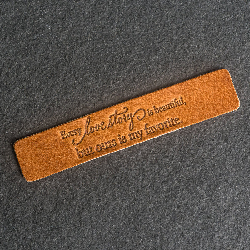 Love Story Quote - Leather Bookmark