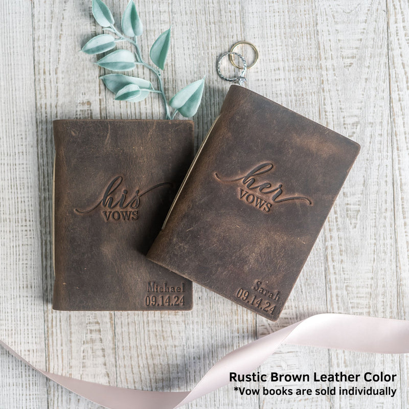 His Vows and Her Vows Personalized Leather Wedding Vow Books Personali