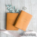Personalized Leather Vow Book - (First Name)'s Vows (Serif)