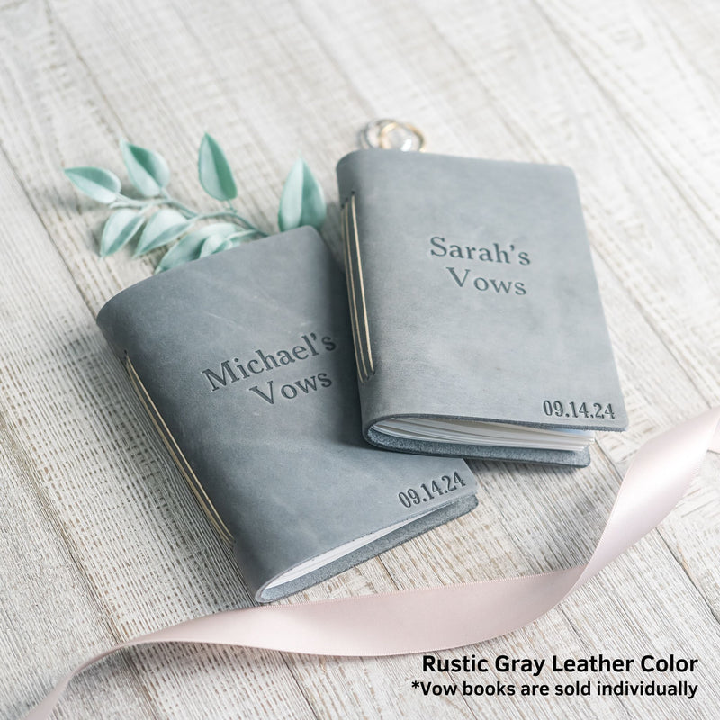 Personalized Leather Vow Book - (First Name)'s Vows (Serif)