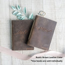Bride or Groom Personalized Leather Wedding Vow Books with Name and/or Date