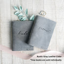 Bride or Groom Personalized Leather Wedding Vow Books with Name and/or Date