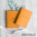 His and Hers Personalized Leather Vow Book with Name and/or Date Pocket Notebook