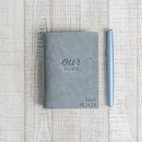 Our Vows Personalized Leather Wedding Vow Books with Name and/or Date