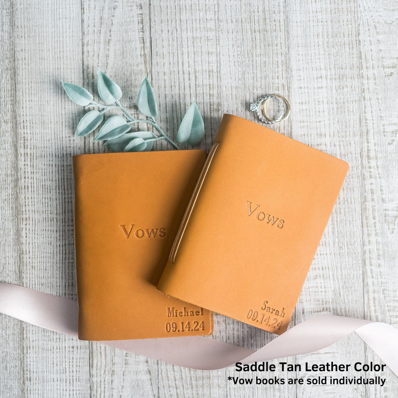 Personalized Leather Vow Book - Vows (Serif)