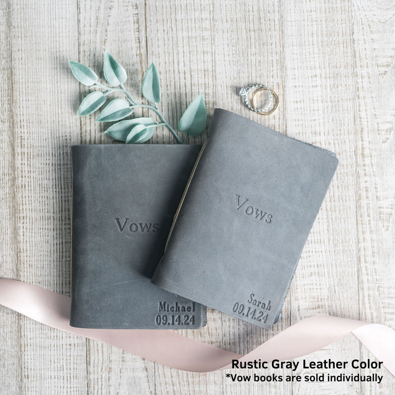 Personalized Leather Vow Book - Vows (Serif)