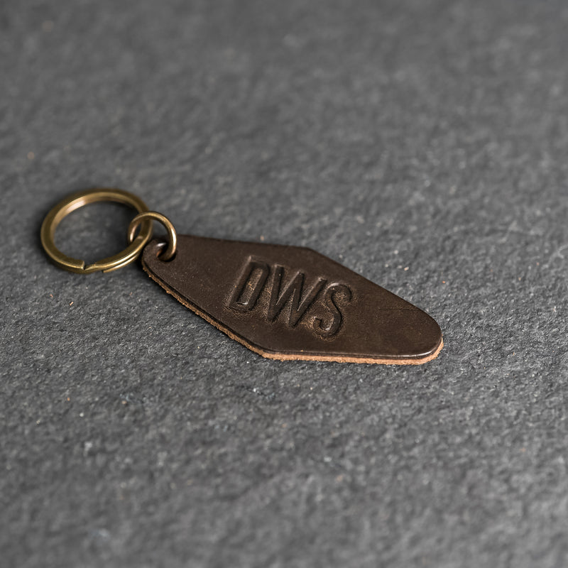 Personalized Leather Motel Key Shape Keychain