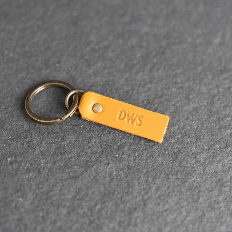 Leather Tab Keychain | Personalized Premium Leather Keychain | Leather