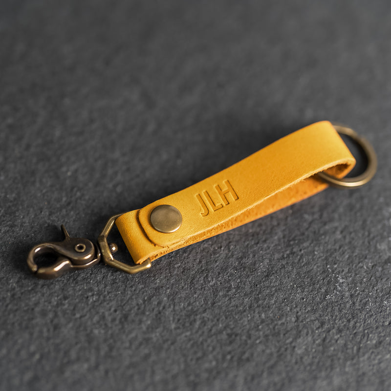 Looped Snap Closure Keychain | Personalized Premium Leather Keychain