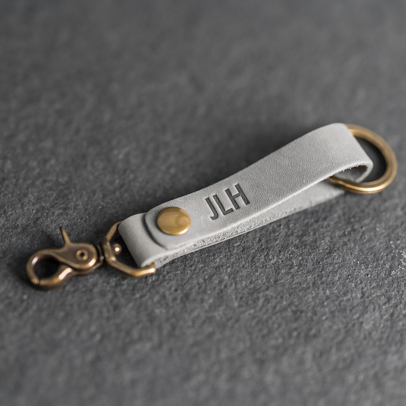 Looped Snap Closure Keychain | Personalized Premium Leather Keychain