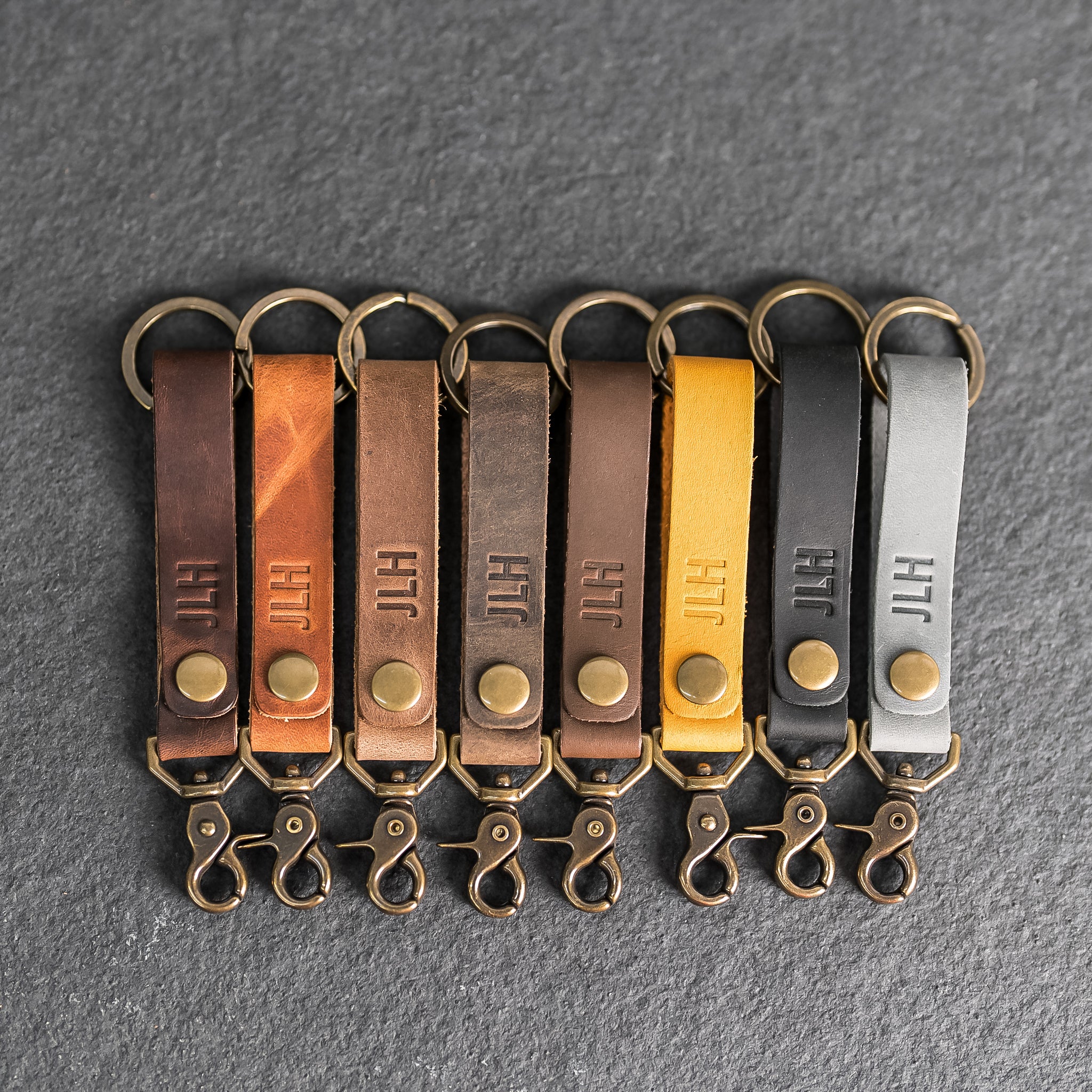 Loop Closure Keychain Looped Snap Closure Keychain | Personalized Premium Leather Keychain