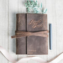 Personalized 6x8 Leather Wedding Guest Book