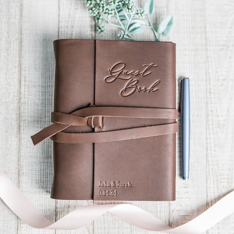 Personalized Leather Guest Book