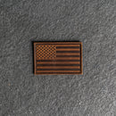 American Flag Leather Patches with Optional Hook and Loop Fastener