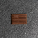 American Flag Leather Patches with Optional Hook and Loop Fastener