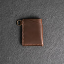 Card Holder Wallet with D-Ring and Optional Wristlet or Lanyard - Personalized Leather Wallet