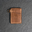 Two Pocket Wallet with D-Ring and Optional Wristlet - Personalized Leather Wallet