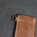 Two Pocket Wallet with D-Ring and Optional Wristlet - Personalized Leather Wallet