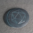 D20 Symbol Leather Coasters - Individual or Set of 4