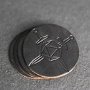 D20 with Swords Symbol Leather Coasters - Individual or Set of 4