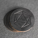 D20 Symbol Leather Coasters - Individual or Set of 4