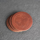Celtic Tree Symbol Leather Coasters - Individual or Set of 4