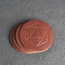 D20 Symbol Leather Coasters - Individual or Set of 4