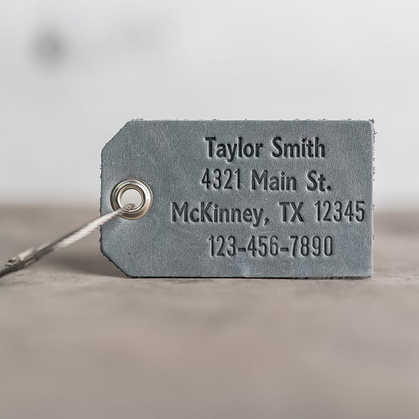 Personalized Leather Luggage Tag with Monogram or Handwriting
