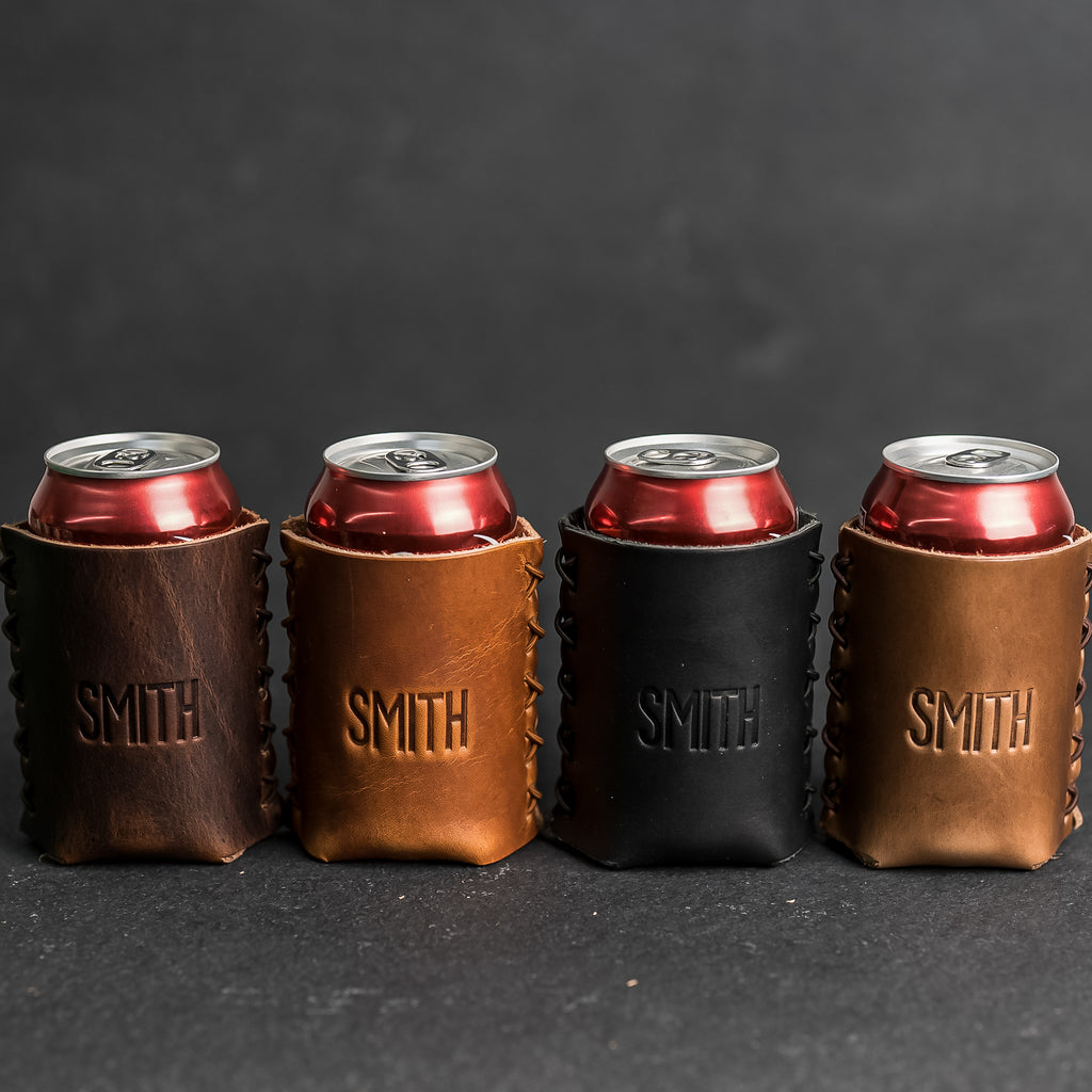 Personalized Leather Can Koozie – Crystal Images, Inc.