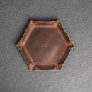 Personalized Leather Dice Tray - Hexagon