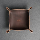 Personalized Leather Valet Tray - Square