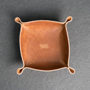 Personalized Leather Valet Tray - Square
