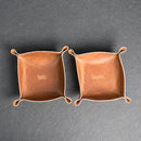 Personalized Leather Valet Tray - Square